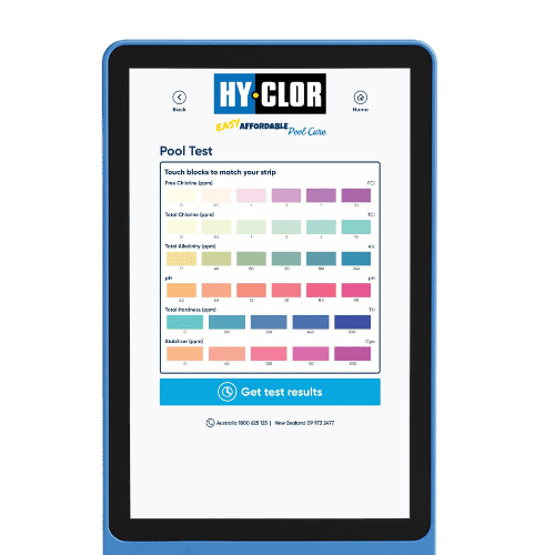 Match test strip colours to the chart on screen